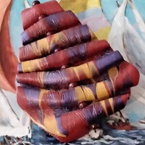 Unique Leather Sailboat Design Brooch or Lapel Pin